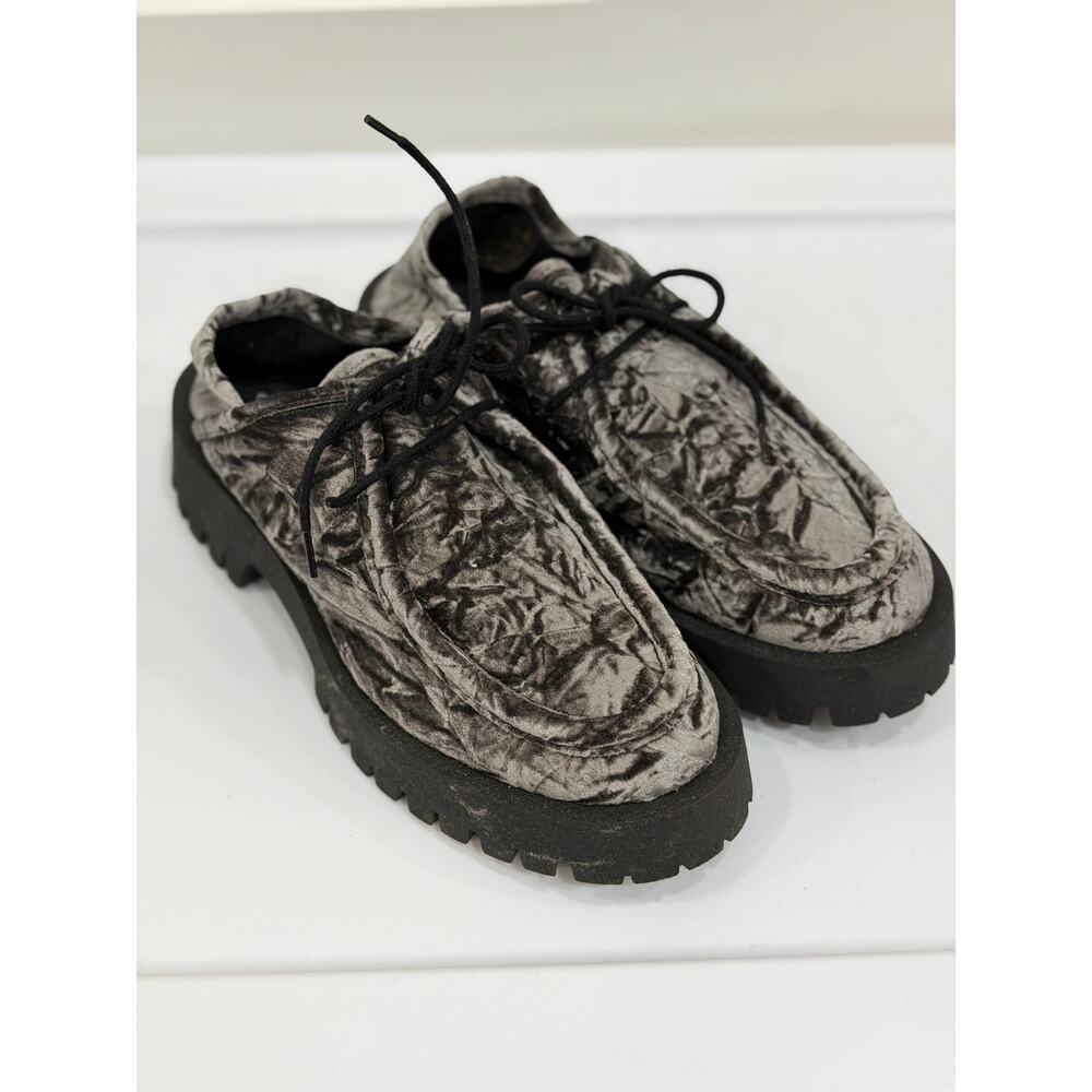 Free People Convertible Velvet Oxfords Washed Black Size 38